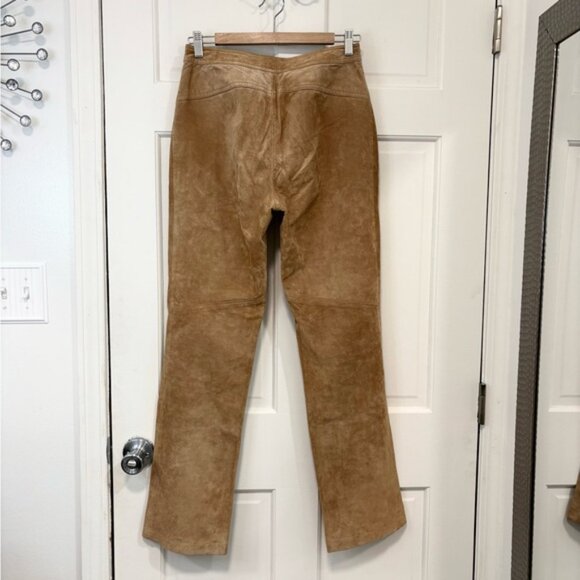 Yvonne Marie Women’s Suede Leather Pants Tan Genuine Leather Western Cowgirl - Picture 5 of 14